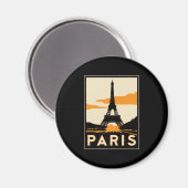 parijs art deco retro reisposter magneet (Voorkant / Achterkant)