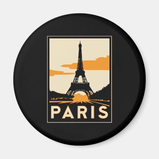 parijs art deco retro reisposter magneet (Voorkant)