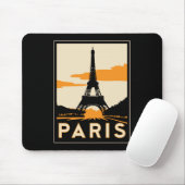 parijs art deco retro reisposter muismat (Met muis)