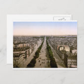  Parijs, Avenue des Champs-Élysées panorama Briefkaart (Voorkant / Achterkant)