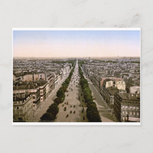 Parijs, Avenue des Champs-Élysées panorama Briefkaart (Voorkant)