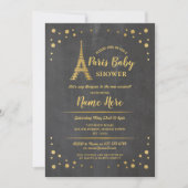 Parijs Baby shower Chalk Gold Eiffeltoren Kaart (Voorkant)