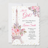 Parijs Baby shower Uitnodiging Eiffeltoren (Voorkant)