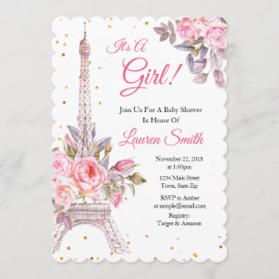 Parijs Baby shower Uitnodiging Eiffeltoren