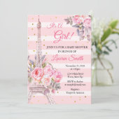 Parijs Baby shower Uitnodiging Eiffeltoren (Staand voorkant)