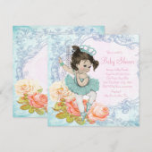 Parijs Ballerina Baby shower Kaart (Voorkant / Achterkant)