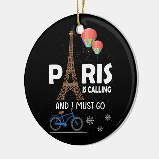 Parijs belt en ik moet naar Frankrijk Keramisch Ornament (Links)