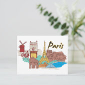 Parijs, beroemde stad Frankrijk Briefkaart (Staand voorkant)