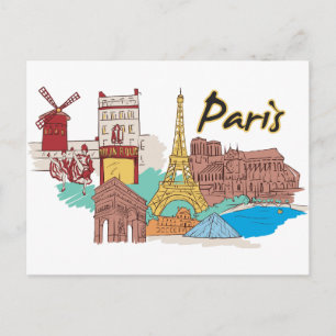 Parijs, beroemde stad Frankrijk Briefkaart