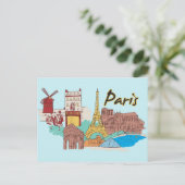 Parijs, beroemde stad Frankrijk Briefkaart (Staand voorkant)