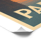 Parijs bij dageraad retro reizen perfect poster (Hoek)