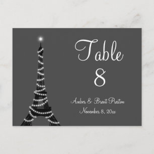 Parijs bij het nummer van de nachtetabel briefkaart