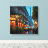 Parijs bij nacht canvas afdruk (Insitu (Houten vloer))