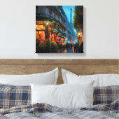 Parijs bij nacht canvas afdruk (Insitu (Slaapkamer))