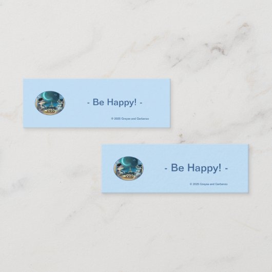 Parijs bij nacht Horizontale Bladwijzer (Bulk) - H Mini Visitekaartje (Voorkant / Achterkant)