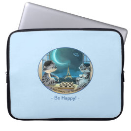 Parijs bij nacht laptophoes - Fun Laptop Sleeve