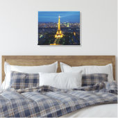 Parijs bij Nacht Luchtpanorama Print Canvas (Insitu (Slaapkamer))