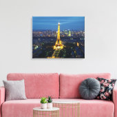 Parijs bij Nacht Luchtpanorama Print Canvas (Insitu (Woonkamer))