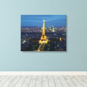 Parijs bij Nacht Luchtpanorama Print Canvas (Insitu (Houten vloer))