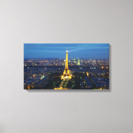 Parijs bij Nacht Luchtpanorama Print Canvas