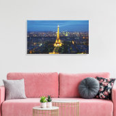 Parijs bij Nacht Luchtpanorama Print Canvas (Insitu (Woonkamer))