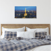 Parijs bij Nacht Luchtpanorama Print Canvas (Insitu (Slaapkamer))