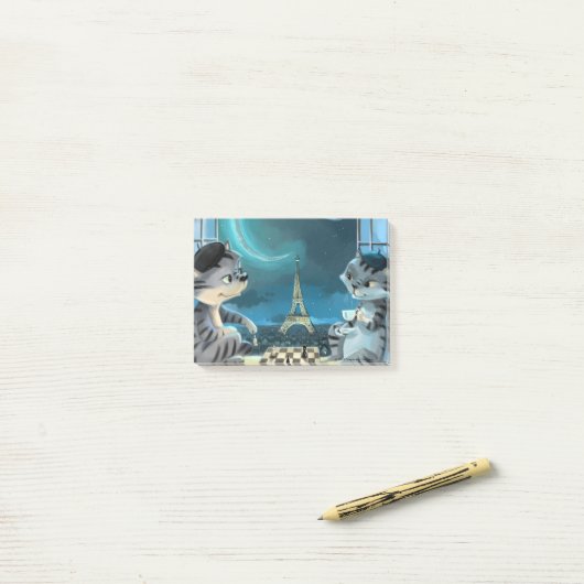 Parijs bij nacht Noten 4 "x 3" Post-it® Notes (Op bureau)