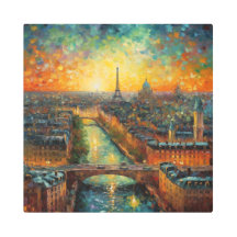 Parijs bij nacht van Gogh stijl