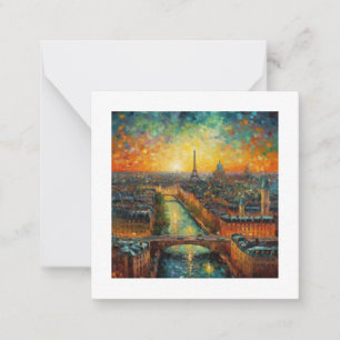 Parijs bij nacht van Gogh stijl Notitiekaartje
