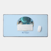 Parijs bij Night Desk Mat - Happy (Keyboard & Muis)