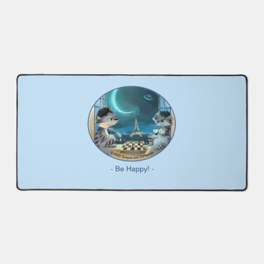 Parijs bij Night Desk Mat - Happy (Voorkant)