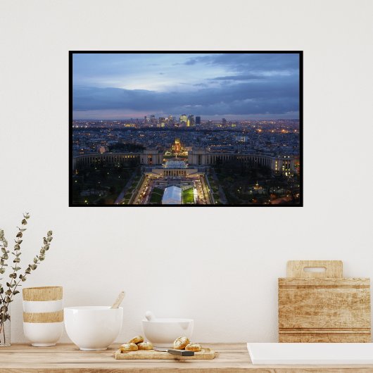 Parijs bij Night Poster (Keuken)