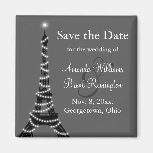 Parijs bij Night Save the Date Magnet