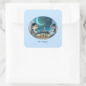 Parijs bij Night Square Stickers - Happy (Tas)
