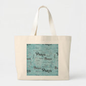 Parijs | Blauwe Damask Grote Tote Bag (Voorkant)