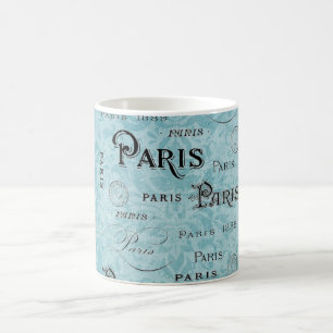 Parijs   Blauwe Damask Koffiemok