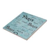 Parijs | Blauwe Damask Tegeltje (Zijkant)