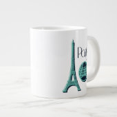 Parijs Blauwgroen Grote Koffiekop (Voorkant rechts)
