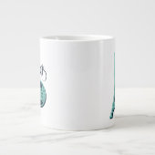 Parijs Blauwgroen Grote Koffiekop (Voorkant)