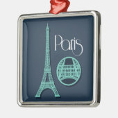 Parijs Blauwgroen Metalen Ornament (Links)