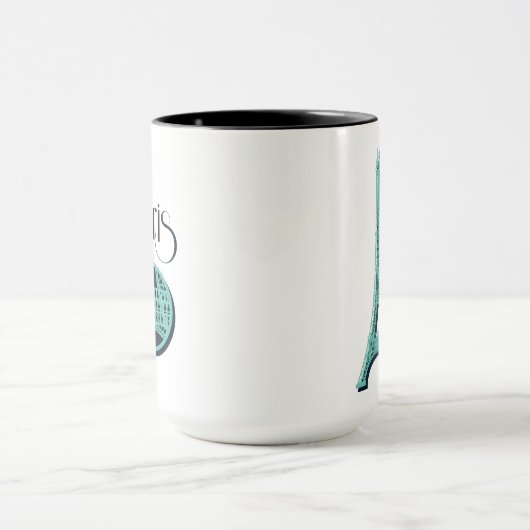 Parijs Blauwgroen Mok (Midden)