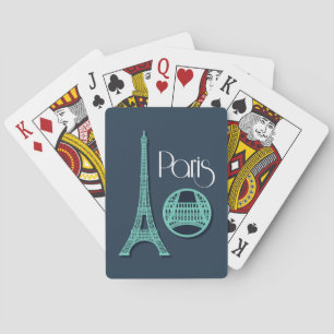 Parijs Blauwgroen Pokerkaarten