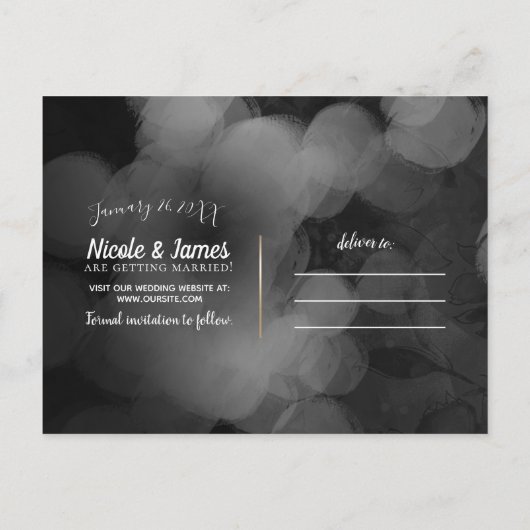 Parijs Bling Glamour Glitters Frankrijk Datum opsl Aankondigingskaart (Achterkant)