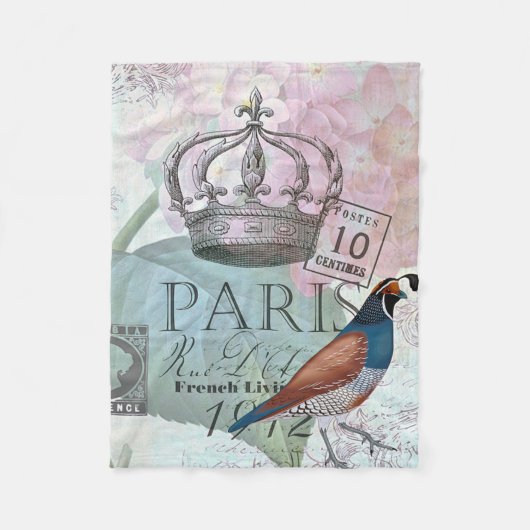 Parijs bloem fleece deken (Voorkant)