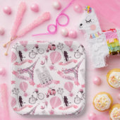 Parijs Bloemen Papieren Bordje (Feest)