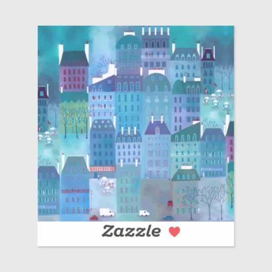 Parijs Blues Painting Sticker (Vel)