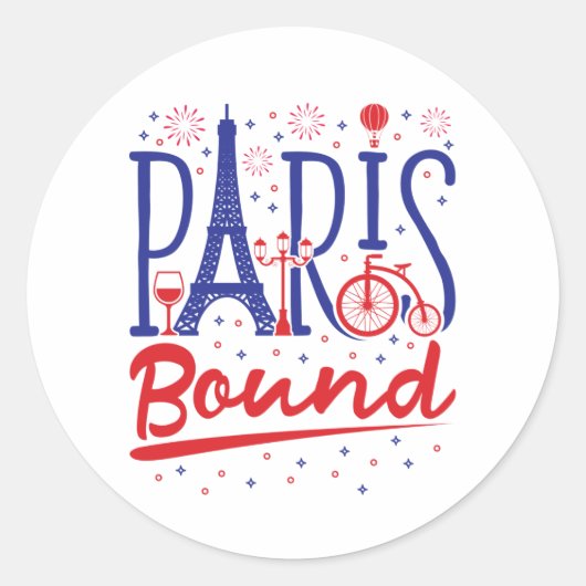 Parijs Bond French Vacation Travel Ronde Sticker (Voorkant)