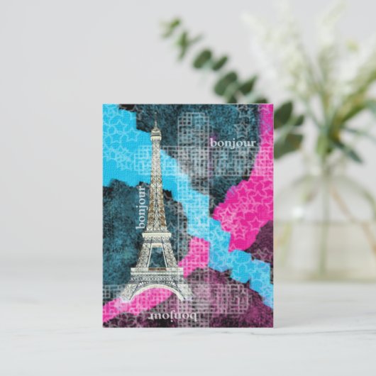 Parijs Bonjour Briefkaart (Staand voorkant)