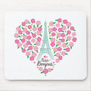 Parijs Bonjour   Floral Heart Muismat