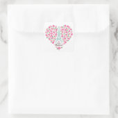 Parijs Bonjour | Floral Heart Vierkante Sticker (Tas)